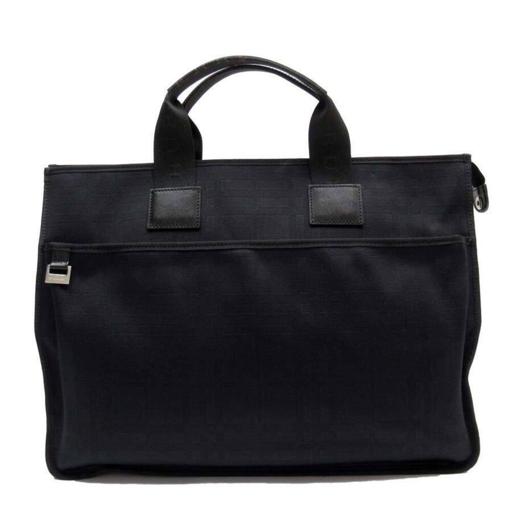 Burberry handbag business bag document black canvas leather